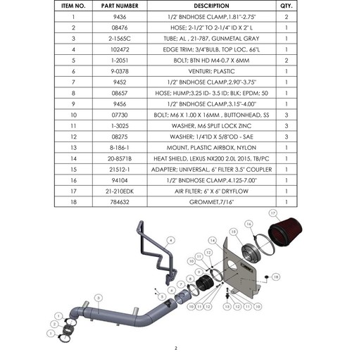 Sistema de kit de admisión de aire frío de rendimiento AEM 21-787C para Lexus NX200t 2015-17 2,0 L - Imagen 9 de 18