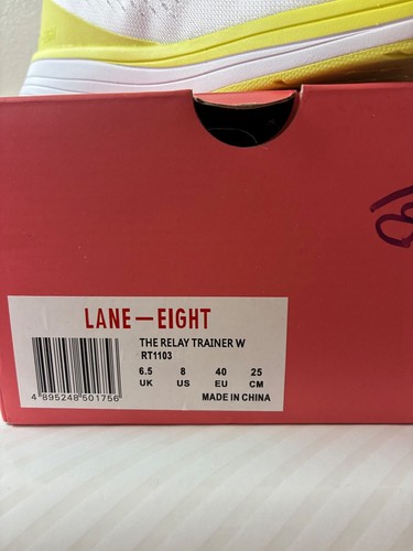 Lane Eight Women's Relay Training Mesh Breathable Sneaker RT1103 White/Kiwi NEW - Picture 2 of 13