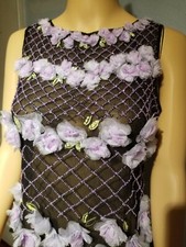 karen kane black sheer top with exlusive decoration