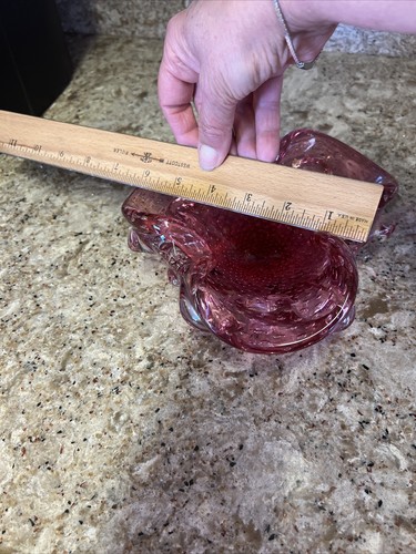 Vintage Murano Bullicante kontrollierte Blase Roségold Aschenbecher Schmuckschale EUC - Bild 8 von 9