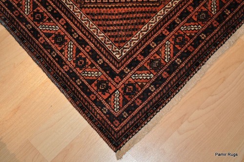 Antique Rug Late 19th Century 8' x 5' Qashqai Tribal Oriental Rug blue, rust - Picture 9 of 12