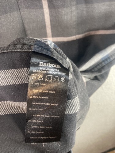 Barbour Shirt Mens 2XL XXL Black Tailored Fit Plaid Flannel Button Down Classic - Picture 8 of 11