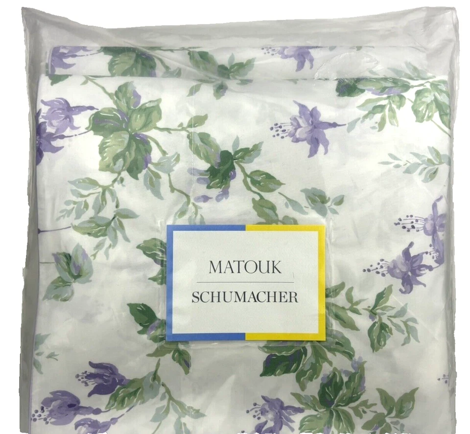 Matouk Garden Gate Violet QUEEN Sheet Set Egyptian Cotton 500 ThreadCount Floral - Image 4 of 4