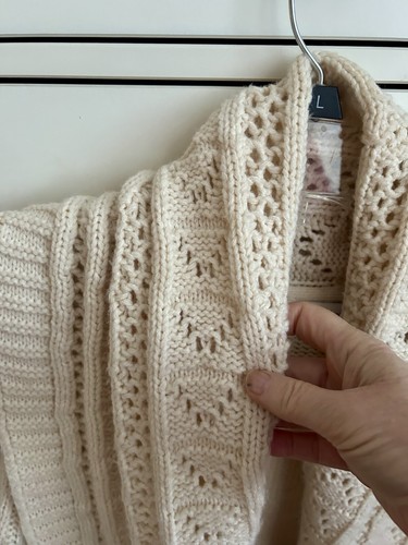 Women’s Cream Shawl Cardigan Sweater Coldwater Creek- Medium - EUC !!! - Picture 4 of 13