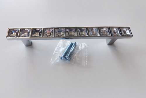 Crystal Chrome Drawer Pull Handles Cupboard Door Knob Cabinet Wardrobe - Picture 15 of 21