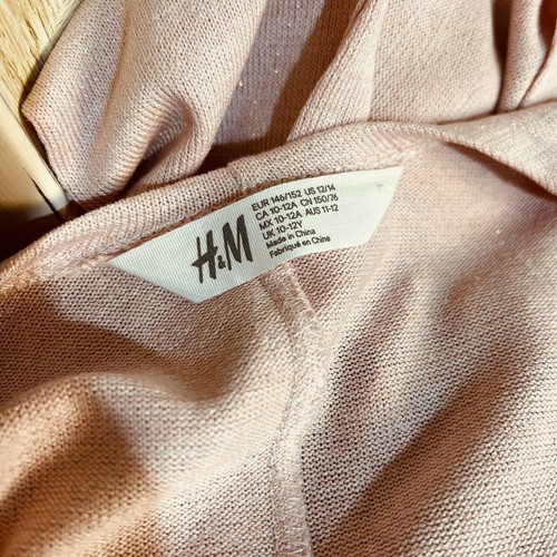 H&M Kids fine knit metallic pink cardigan. Size 12/14 - Picture 3 of 5