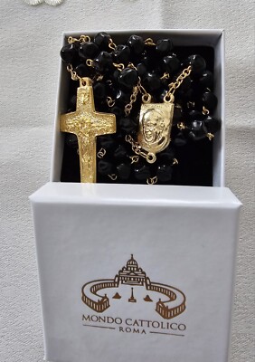 Catholic Rosary Necklace White Crystal | Sanctum Veritas