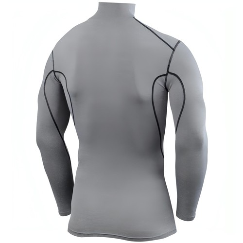 TCA Pro Performance Mock Junior Compression Top Grey Long Sleeve Kids Running - Picture 2 of 2