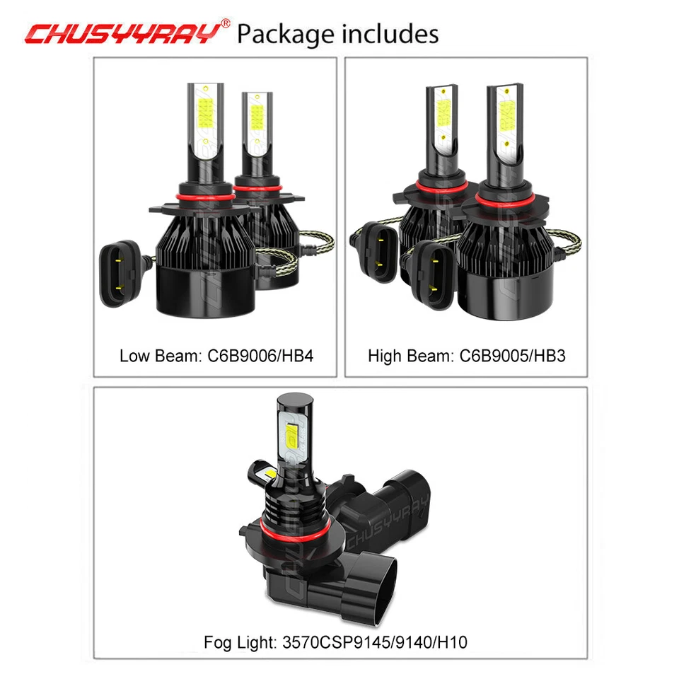 KIT BOMBILLAS ANTINIEBLA FAROS LED COMBO 9005 9006 PARA LEXUS LS400 1998-2000 6X Foto 2 de 4