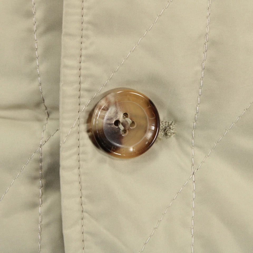 Luciano Barbera NWT Polyester Quilted Blazer Jacket Size 50 US M in Solid Beige - Imagem 2 de 4