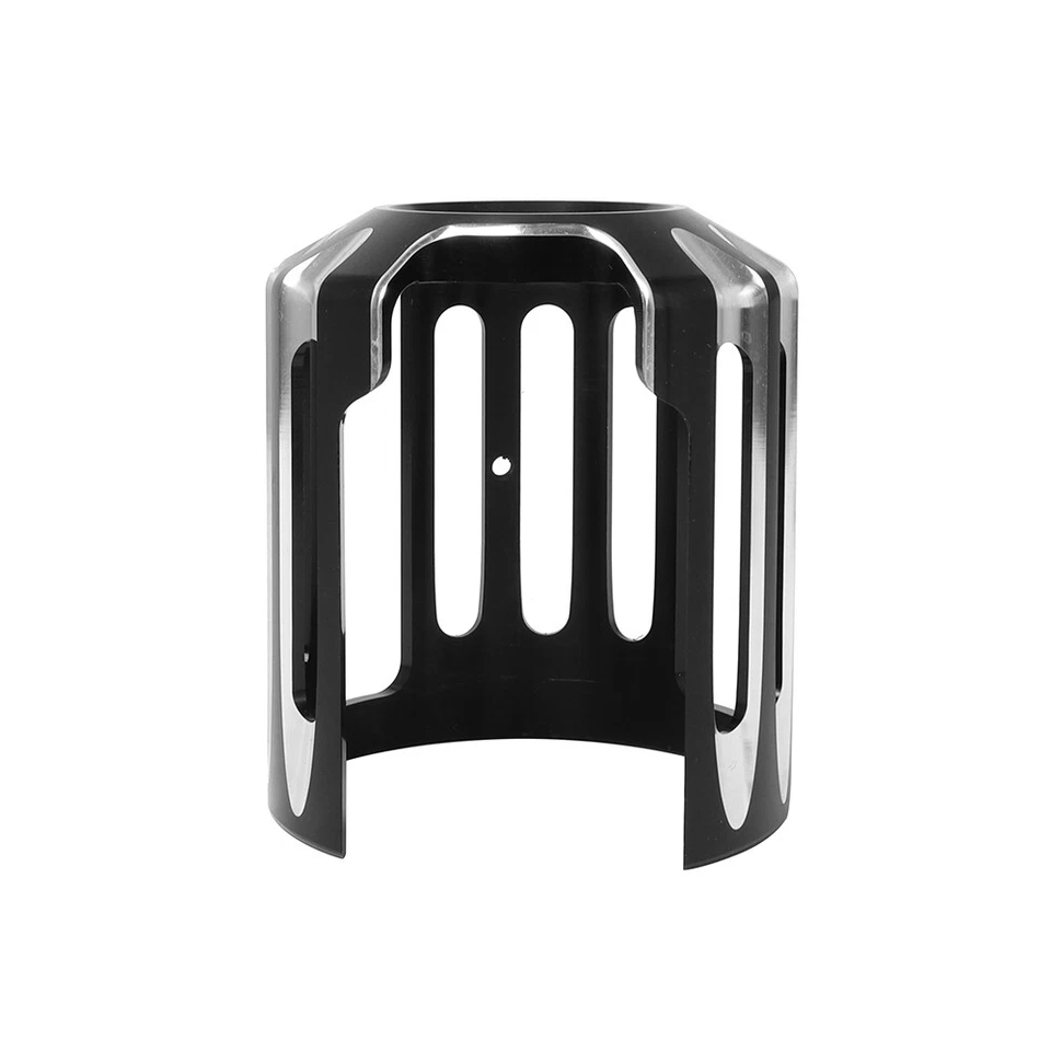 Cubierta de filtro de aceite de aluminio con corte de borde de motocicleta negra apta para Harley Davidson Foto 3 de 4