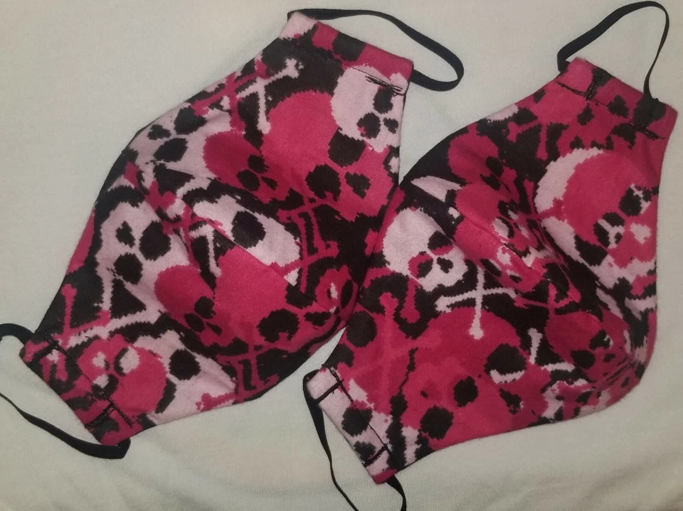 2 Pack - Pink Skull Print Handmade Facemask  - Image 2 of 2
