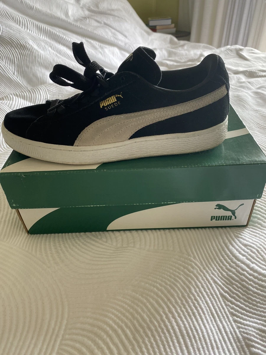 Puma suede classic black and white sale