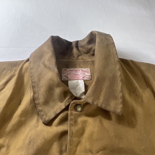 Vintage Filson 63 Men's XL Waxed Jacket Double Tin Cloth Logger Cruiser Worn - Picture 14 of 21