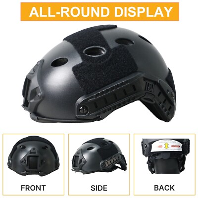 Casque Tactique Militaire Pour Airsoft Paintball SWAT - Noir/Sable, Confort Rapide