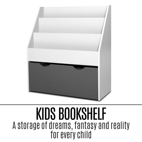 Keezi Kids Bookshelf Children Bookcase Organiser Wooden 3-Tier Storage Shelf New - Picture 3 of 13