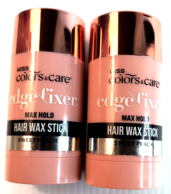 Kiss Hair Wax Stick 24HR Max Hold Edge Fixer Edge Control Sweet Peach 2.47 oz 2x