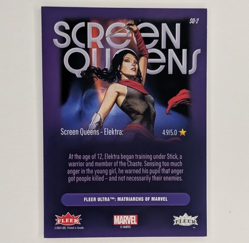 ELEKTRA 2024 UD Marvel Fleer Ultra Matriarchs SCREEN QUEENS #SQ-2 SSP - Picture 4 of 10
