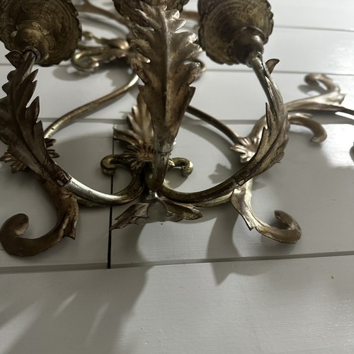 Vintage Italian Florentine Large Wall Sconce Candelabra Gold - Picture 14 of 17