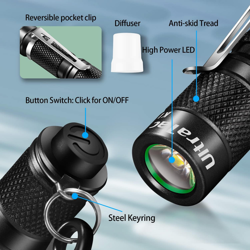 Tiny Keychain EDC Flashlight Everyday Carry Mini Flashlight Flash Super Bright - Picture 2 of 12