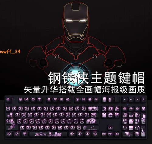 The Avengers Iron Man Keycap OEM RGB Transparent Keycaps for Mechanical Keyboard - Picture 6 of 9
