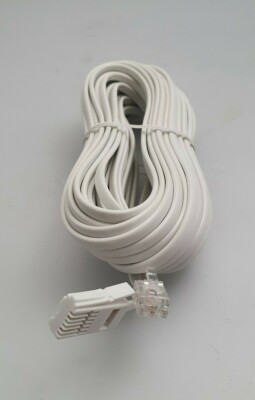 431A auf RJ11 2 DRAHT MODEM TELEFONKABEL 10 METER WEISS - BESCHREIBUNG LESEN