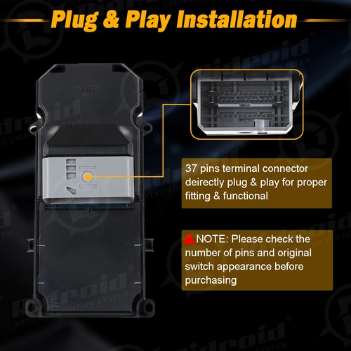 Interruptor de ventana eléctrica delantero izquierdo para Honda Accord 2013-2017 35750T2AA91 - Imagen 8 de 17
