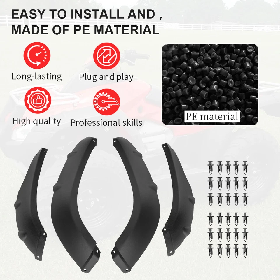 Fender Mud Guards Flaps Flares For Honda Rincon 650 680 TRX650 TRX680 2003-2023 - Image 3 of 4
