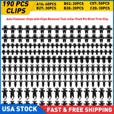 190Pcs Car Trim Bumper Clips Plastic Retainer Rivets Fastener Fender Push Pin Ki