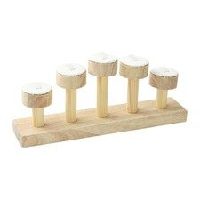 1x 5-Slot High  Low Wood Ring Display Riser Rack for Rings Storage Organizer