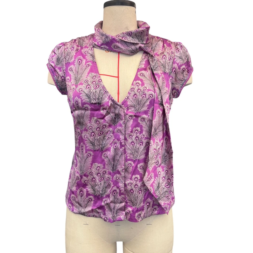 Blusa de seda púrpura Free People como se ve en Penny on The Big Bang Theory talla 8 Foto 2 de 4
