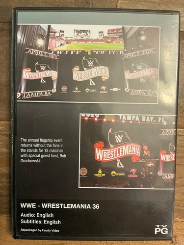 WWE: WrestleMania 36 Alternate Cover Art 2 DVD disc set - Picture 5 of 6