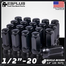 20 Pc Ford Lug Nut 1/2-20 Black 1.8" Fit 5-Lug F100/F150/Edge/Explorer/Flex etc