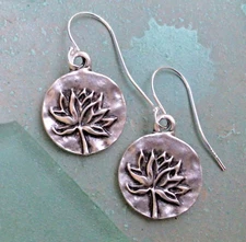 NEW Sterling Silver Sundance Charm Simple Lotus Flower Earrings Artisan Jewelry