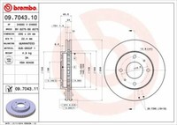 2X Brembo 09.7043.11 Bremsscheibe Vorne FüR Mitsubishi Proton