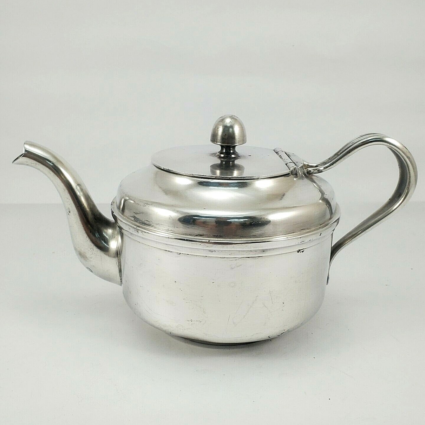 Vintage WWII Navy Officers Mess Teapot #169  Reed & Barton 3610 Silver Soldered