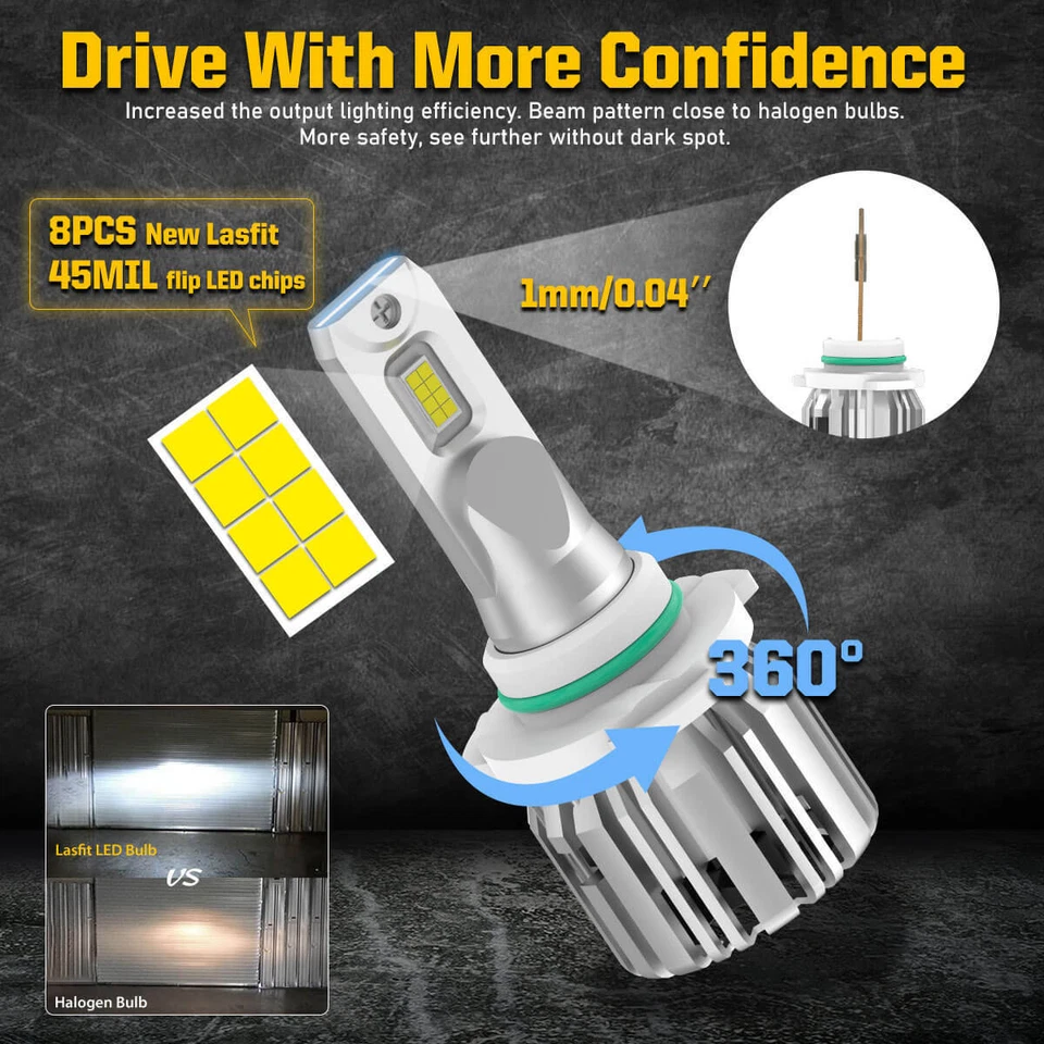 Faros LED Lasfit 9012 + 5202 bombillas antiniebla para GMC Sierra 1500 2014 2015 Foto 3 de 4