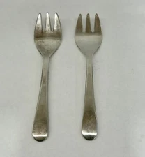 Two VTG. Sheffield Silver Plated BABY FORKS Sheffield England 5" 3 Prong Forks