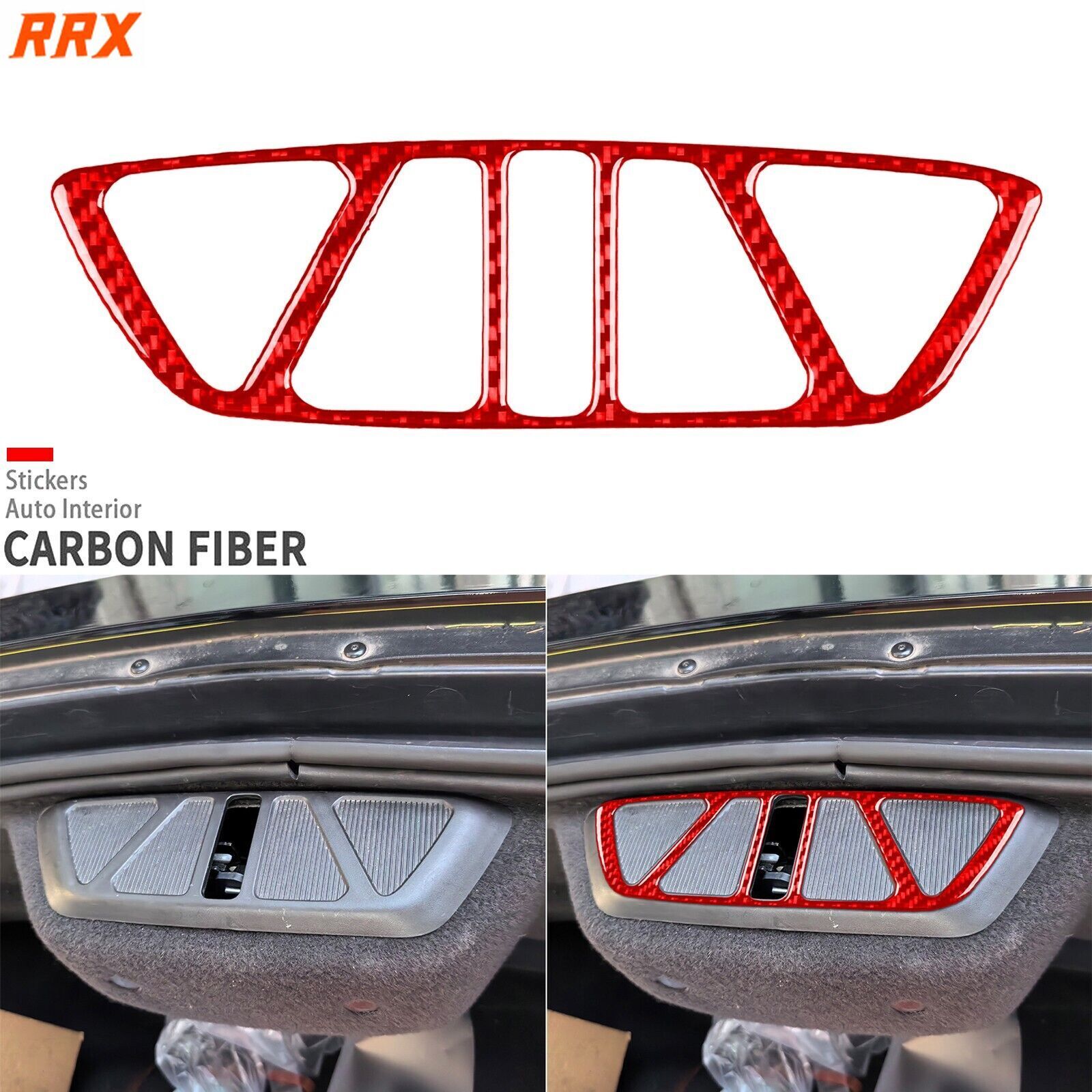 Red Carbon Fiber Interior Trunk Switch Cover For Chevrolet Corvette C8 2020-2025