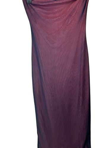 Wild Fable Women's Size XS Tube Mesh Midi Bodycon Dress Black/Cranberry New - Picture 5 of 16