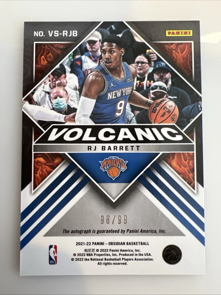 2021-22 Panini Obsidian Volcanic RJ Barrett Auto /99 #VS-RJB - Image 2 of 2