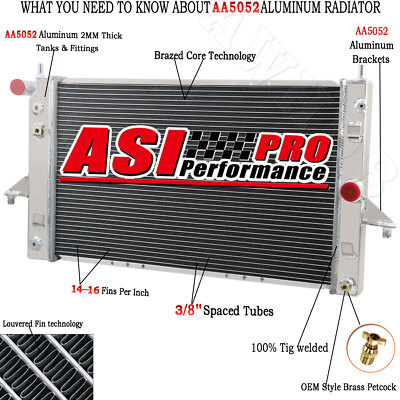 ASI Aluminum Radiator for Saturn SC1 SC2 SL SL1 SL2 SW1 SW2 L4 1.9L 1994-2001