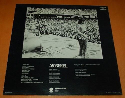 Bob Seger System - Mongrel - 1977 UK Capitol Records Label Vinyl LP - CAPS 1010 - Picture 3 of 7