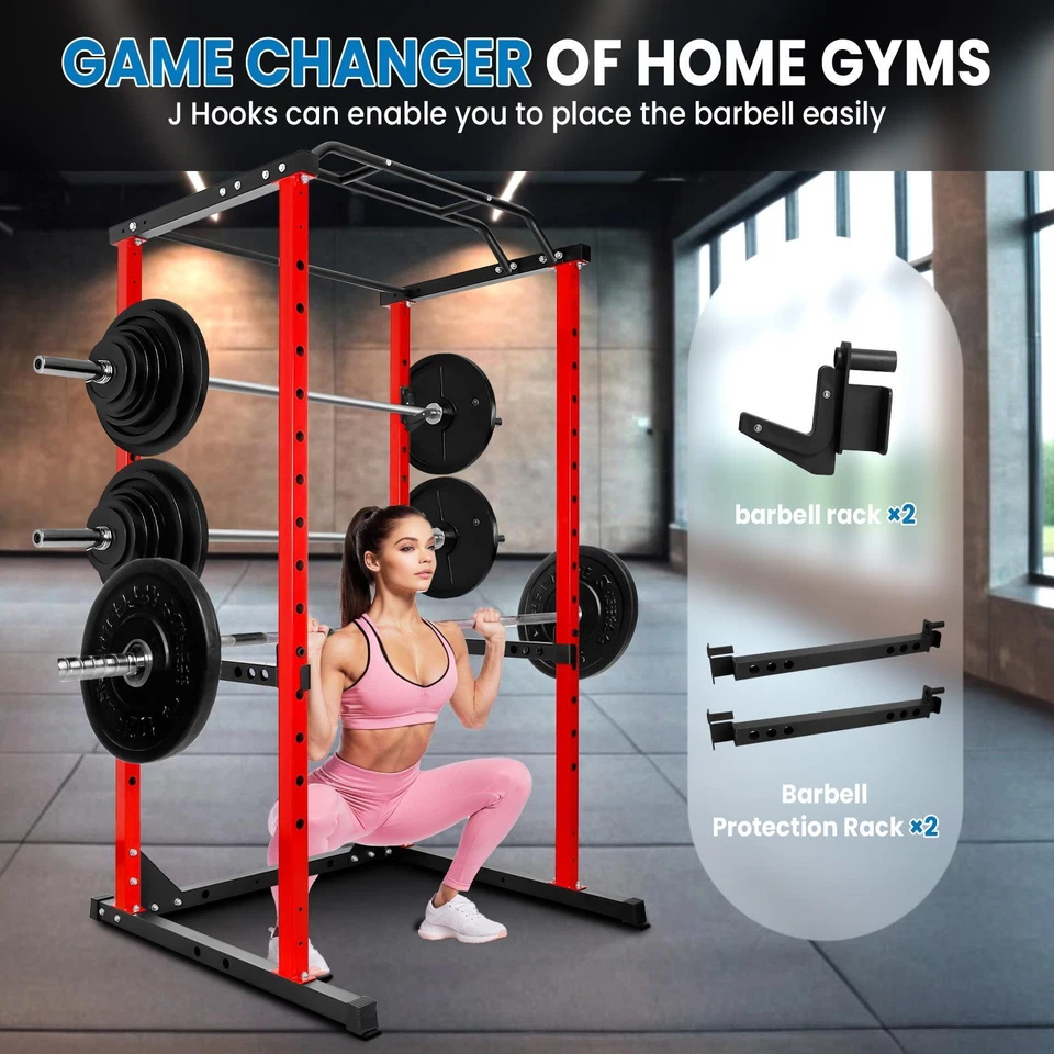 Силовая клетка 1200 фунтов Q235 рама из углеродистой стали стойка для приседаний для тренировок дома и тренажерного зала - Изображение 2 из 4