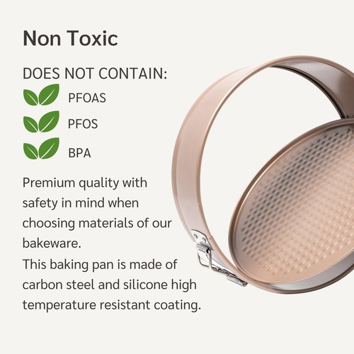 Nonstick 8 Inch Springform Cheesecake Pan | PFOA & BPA Free Non Toxic Spring ... - Picture 4 of 8