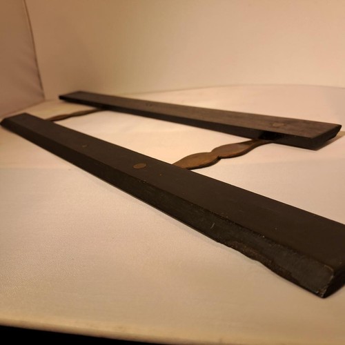 ANTIQUE EBONY AND BRASS 15" PARALLEL RULER - Picture 21 of 21
