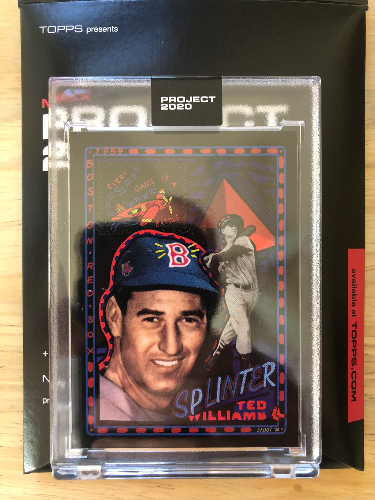Topps PROJECT 2020 #74 - Ted Williams by Efdot - Print Run 8897 IN HAND