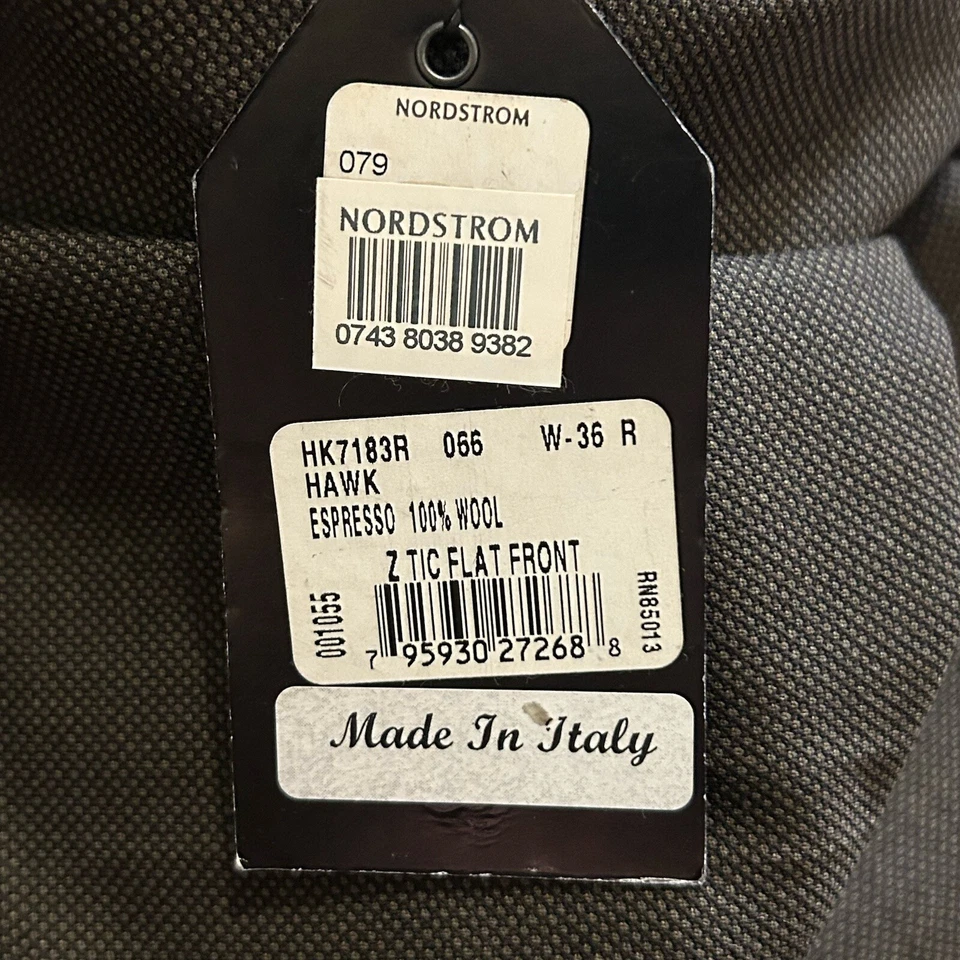 Pantalones de vestir Linea Naturale Luxe para hombre talla 36 marrón negro pantalones sin dobladillo nuevos con etiquetas Foto 4 de 4