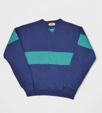 Vintage Russell Athletic Sweatshirt Mens XL Blue Striped Crewneck 70s Blank USA