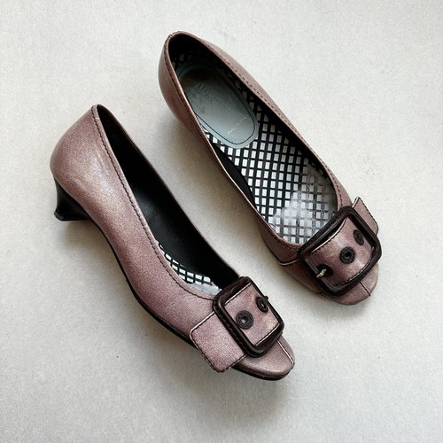 Miu Miu Buckle Kitten Heel Pumps Mauve Brown EU 36.5 - US 6.5